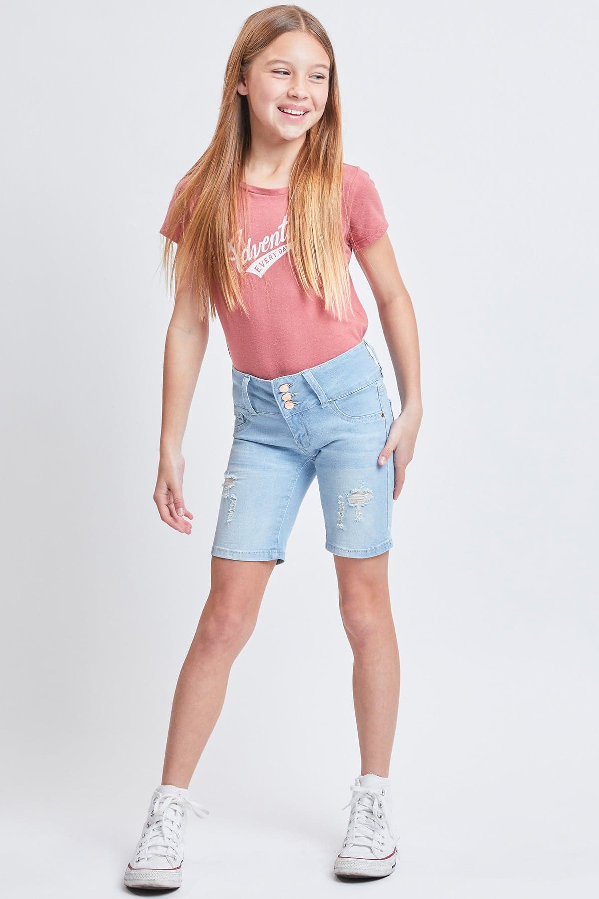 Girls Essential 3-Button Bermuda Shorts