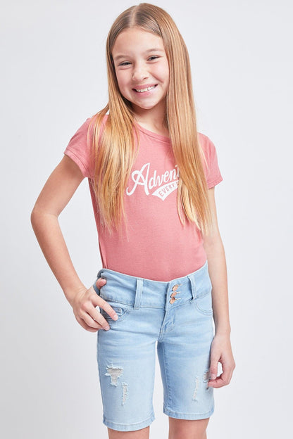 Girls Essential 3-Button Bermuda Shorts