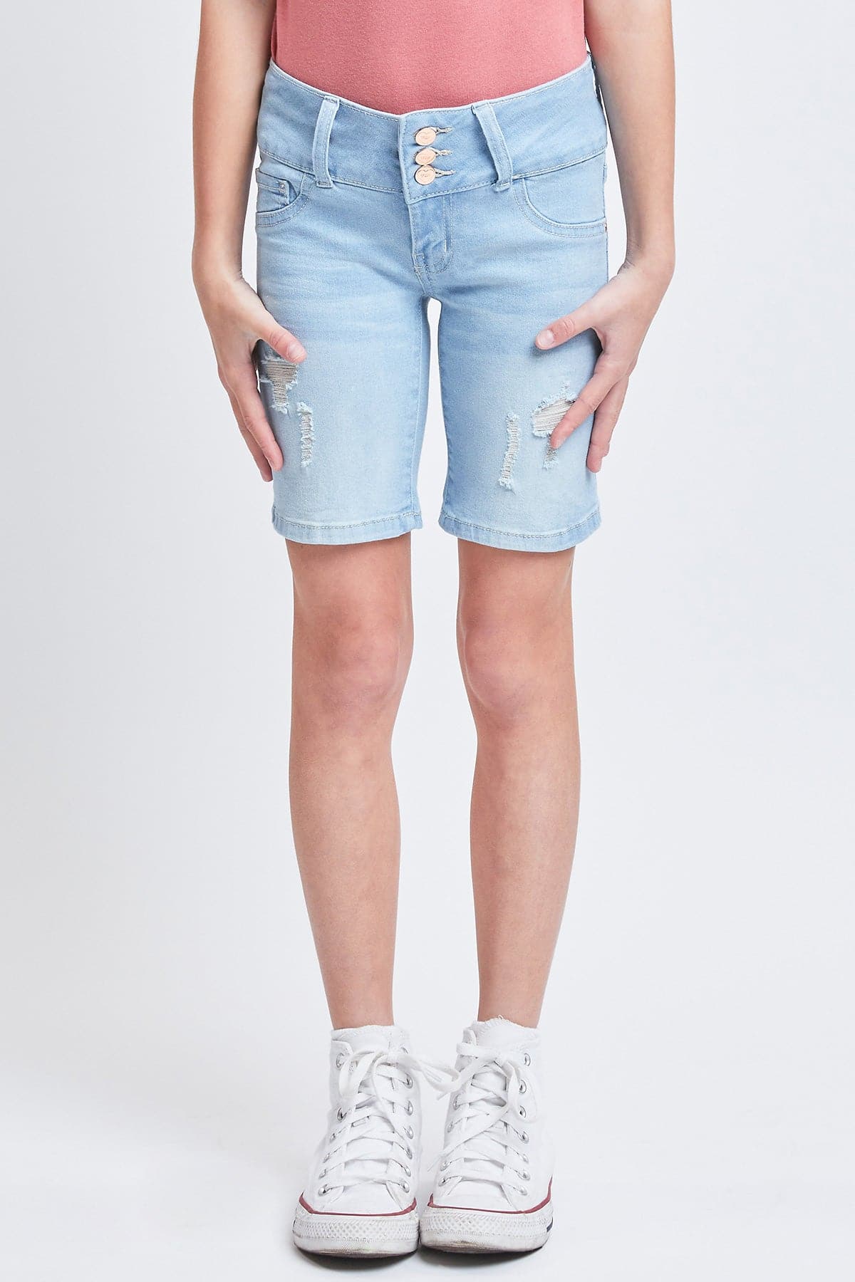 Girls Essential 3-Button Bermuda Shorts