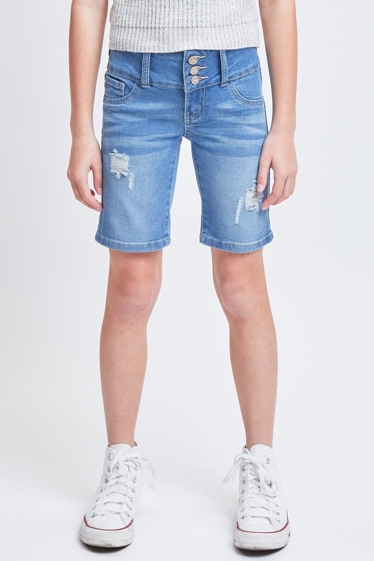 Girls Essential 3-Button Bermuda Shorts