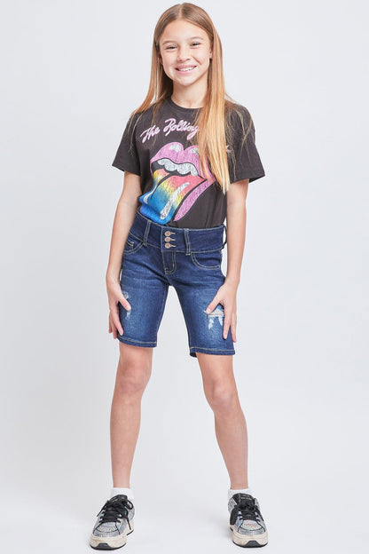 Girls Essential 3-Button Bermuda Shorts