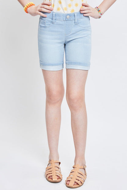 Girls Essential Cuffed Pull-On Bermuda Shorts