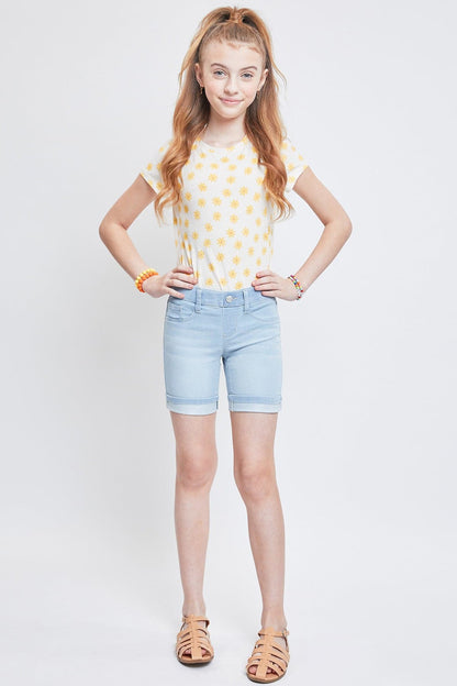 Girls Essential Cuffed Pull-On Bermuda Shorts