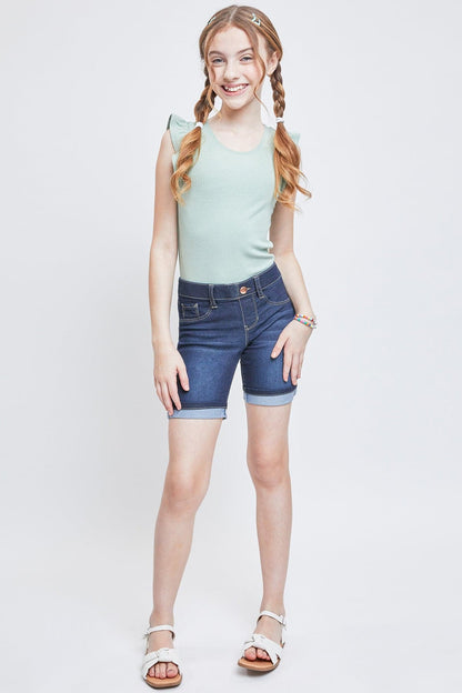 Girls Essential Cuffed Pull-On Bermuda Shorts