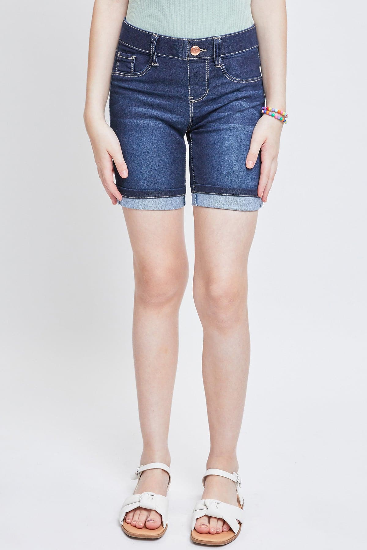 Girls Essential Cuffed Pull-On Bermuda Shorts