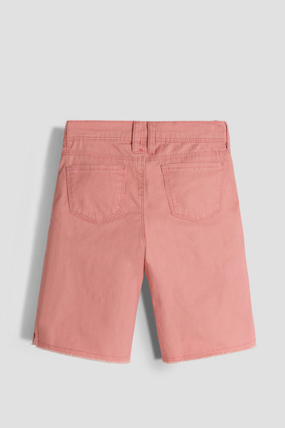 Girls Twill Frayed Hem Bike Shorts