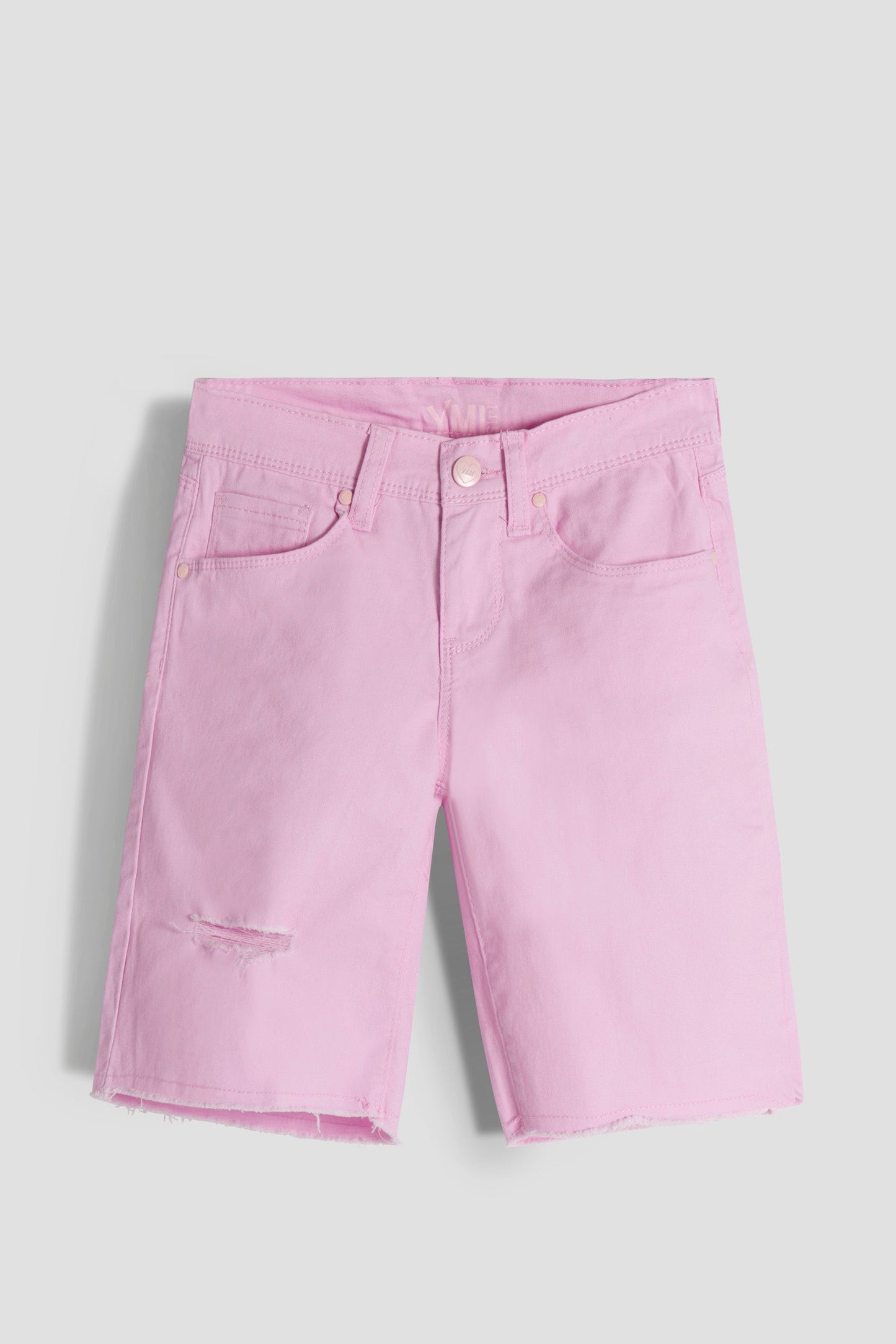 Girls Twill Frayed Hem Bike Shorts