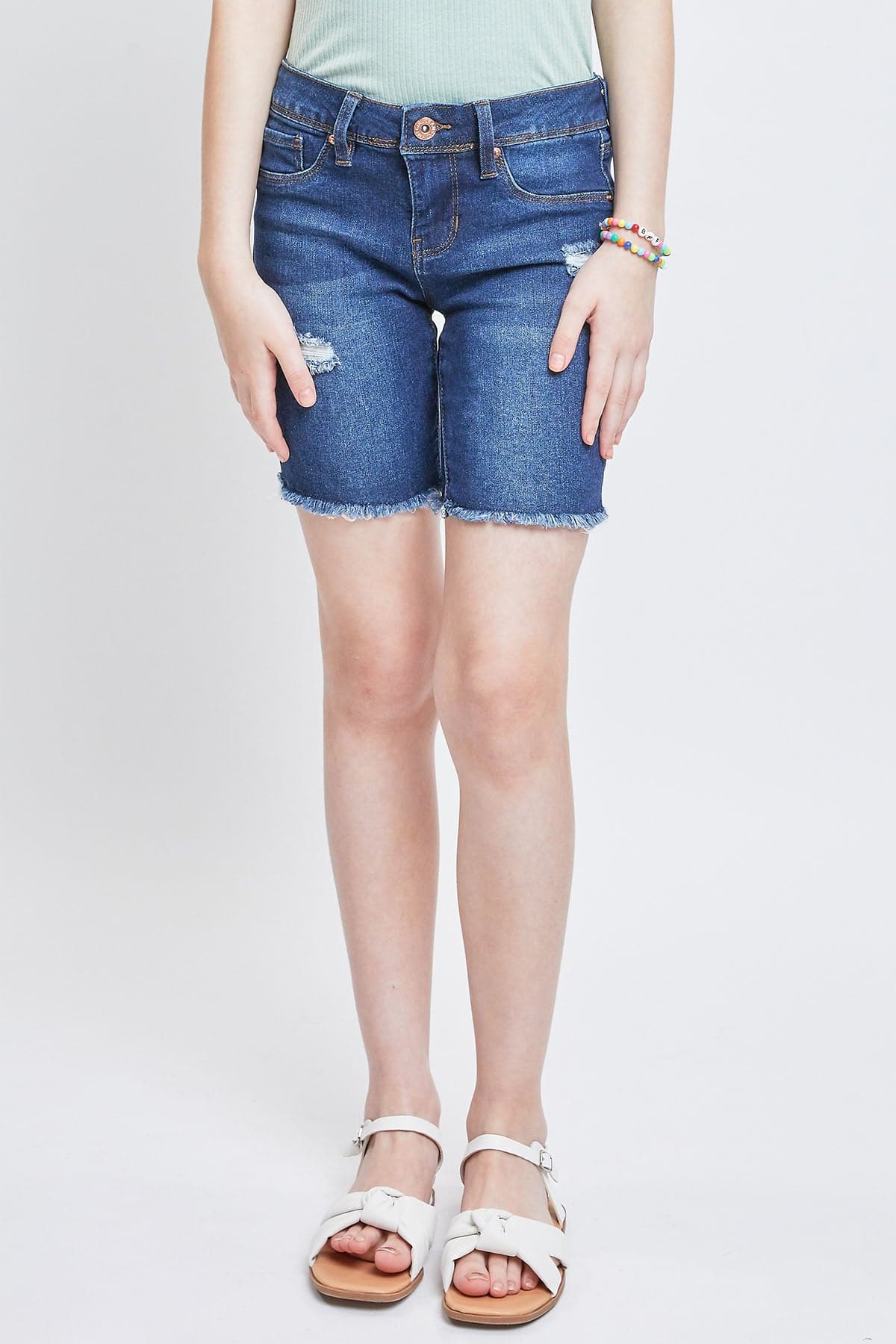 Girls Essential Frayed Bike Shorts