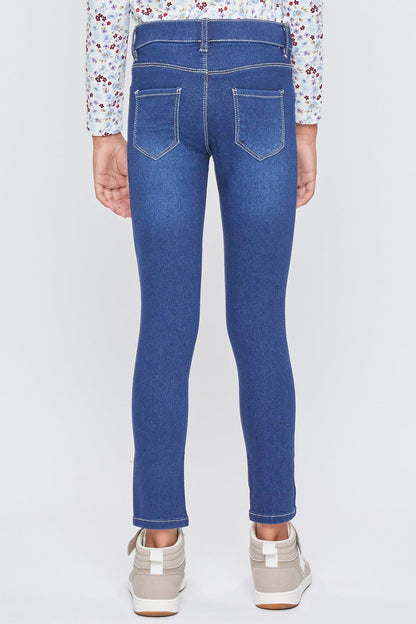 Girls Faux Front Pull-On Skinny Jeans