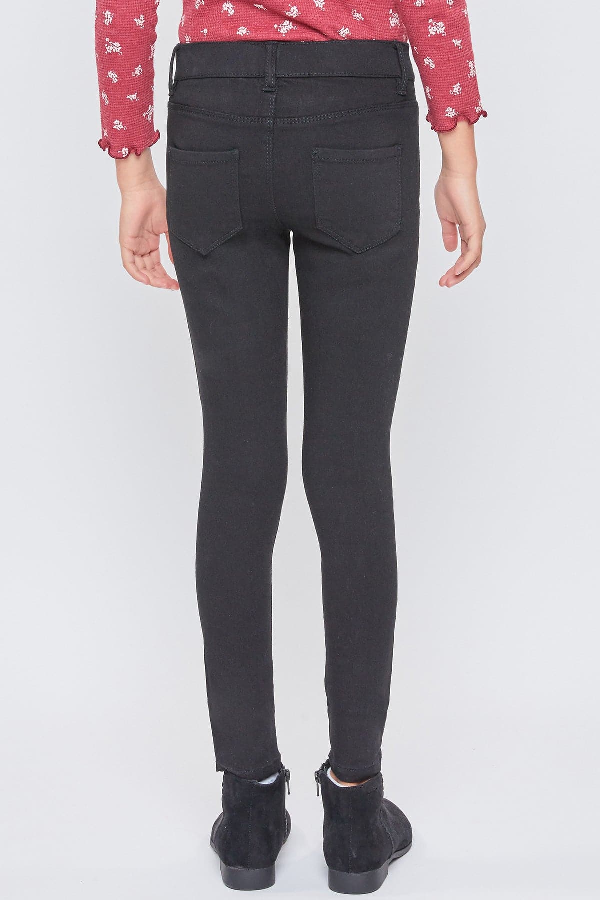 Girls Faux Front Pull-On Skinny Jeans