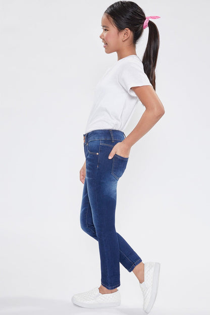 Girls 2 Button Cuffed Skinny Jeans