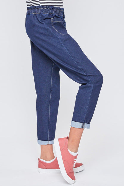 Girls Paper Bag Waist Balloon Jeans