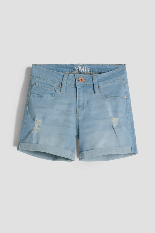 Girls Essential Cuffed Distressed Shorts