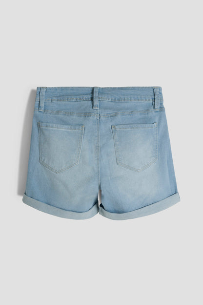 Girls Essential Cuffed Distressed Shorts