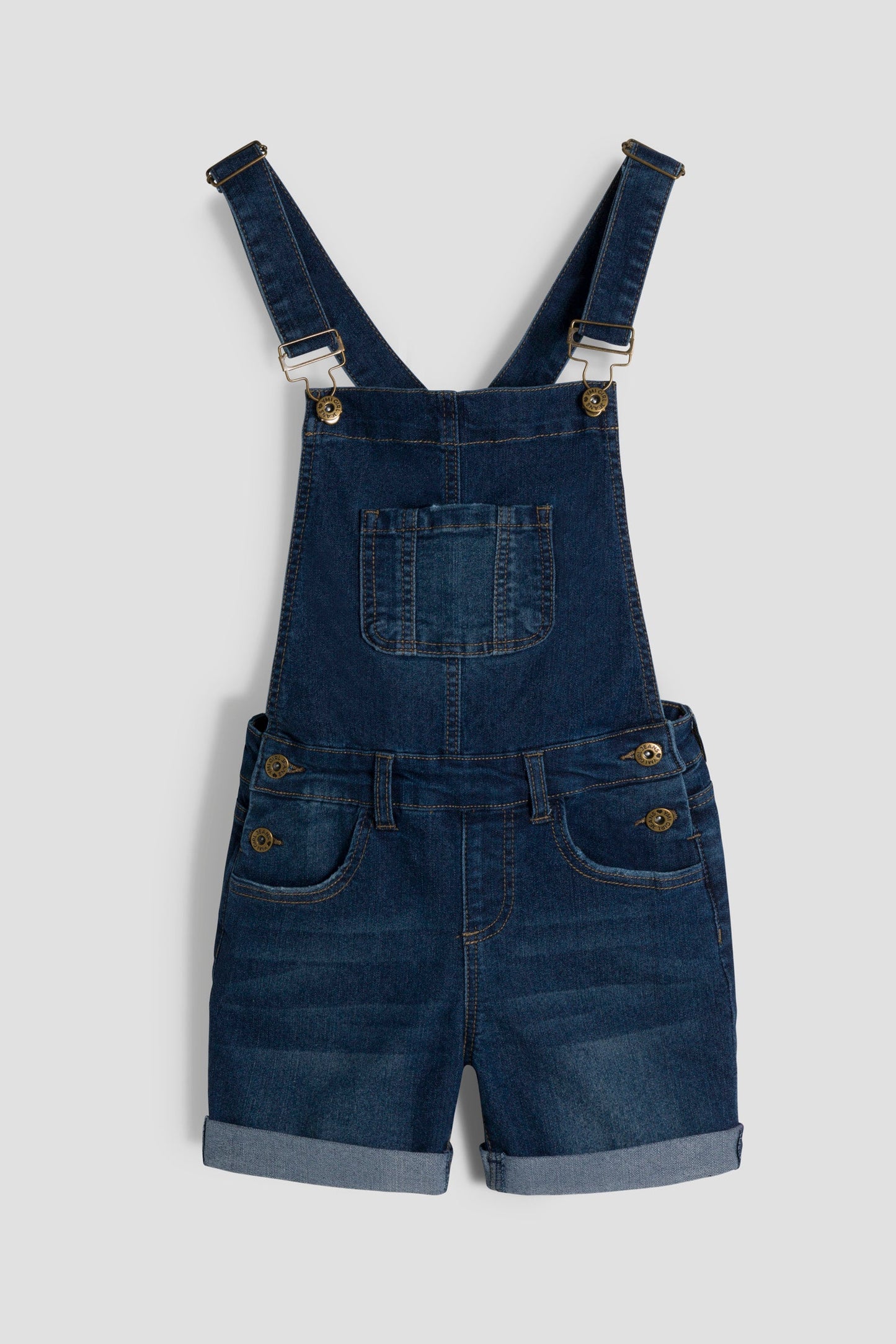 Girls Bib Cuffed Shortalls