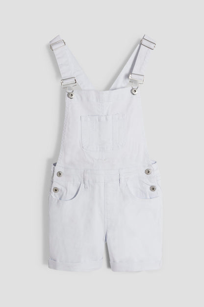 Girls Bib Cuffed Shortalls