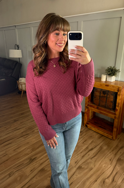 Michelle Mae Gianna Pullover Sweater - Raspberry