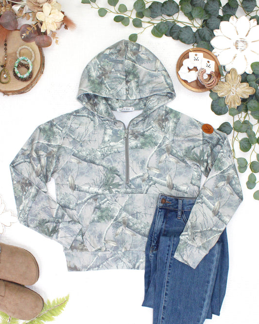 Michelle Mae Shorter Halfzip Hoodie - Camo
