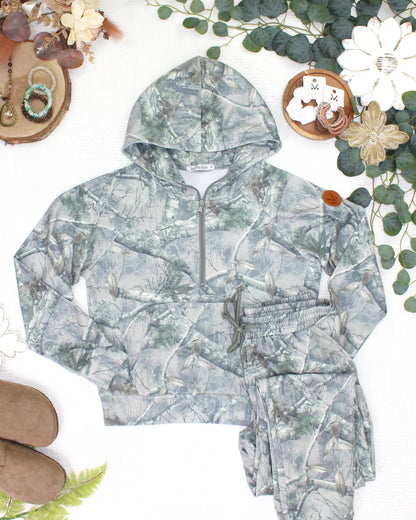 Michelle Mae Shorter Halfzip Hoodie - Camo