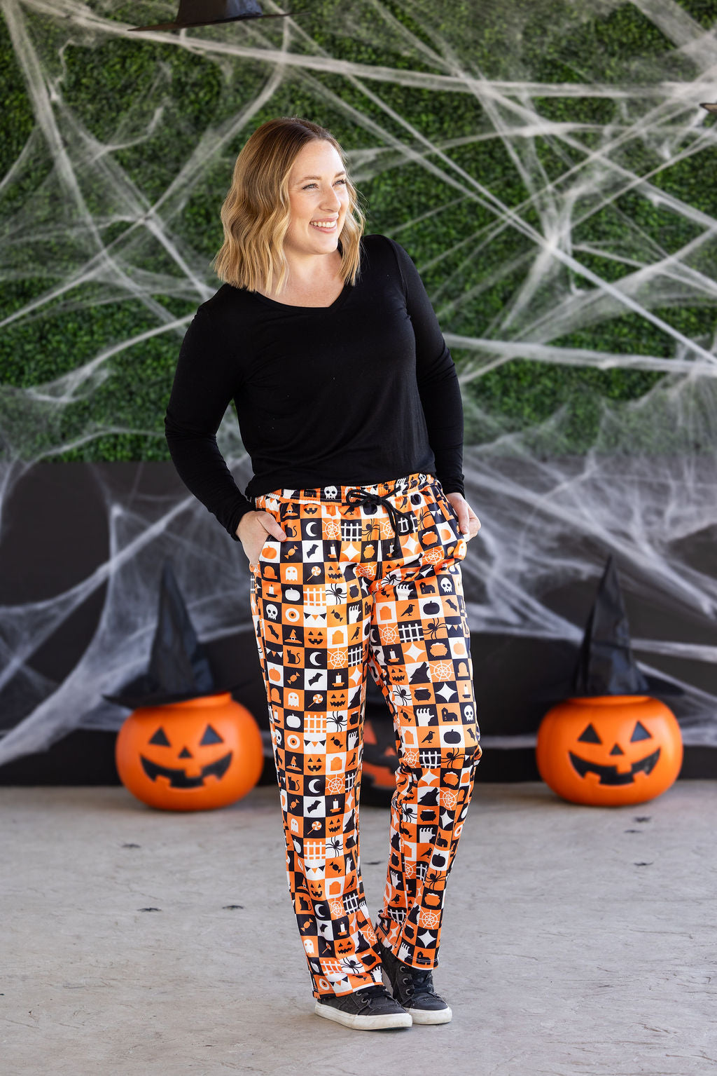 Michelle Mae Lounge Pants - Trick-Or-Treat Checkered
