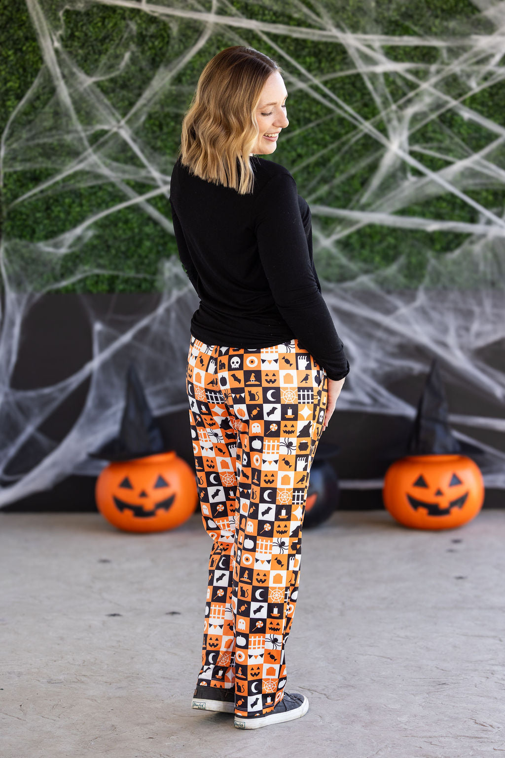 Michelle Mae Lounge Pants - Trick-Or-Treat Checkered