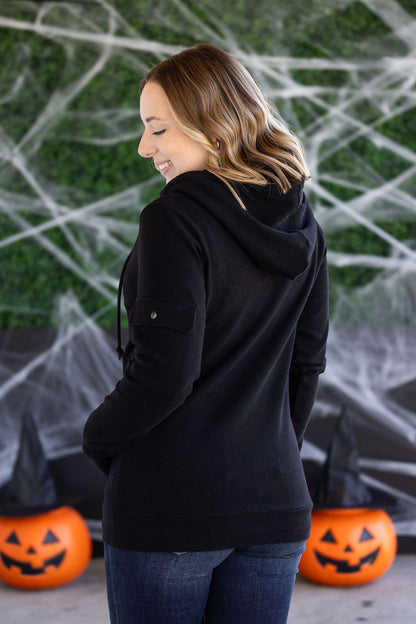 Michelle Mae Pixie Pocket Halfzip Hoodie - Black