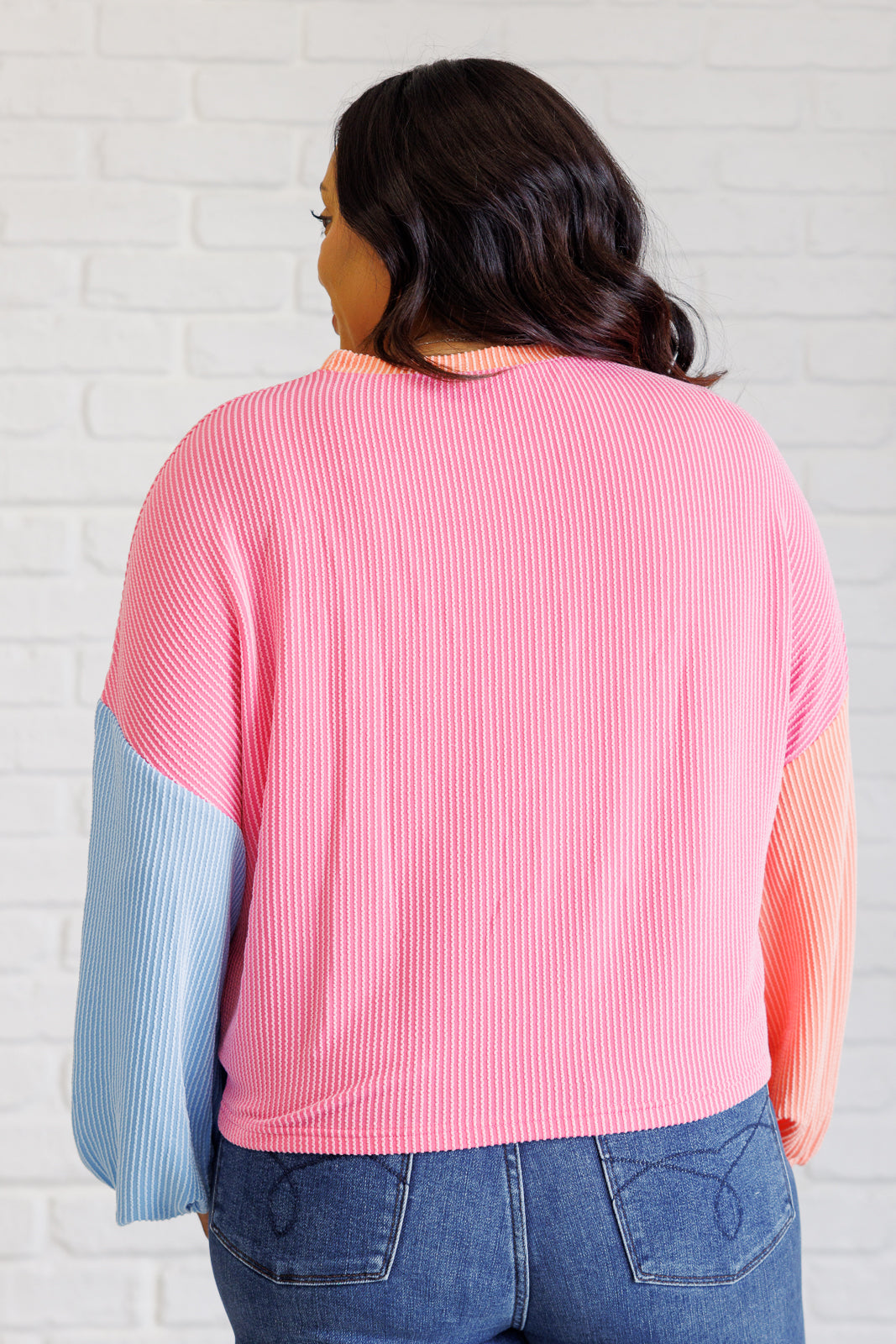 Hit Me With Your Best Shot Colorblock Top in Bright Pink