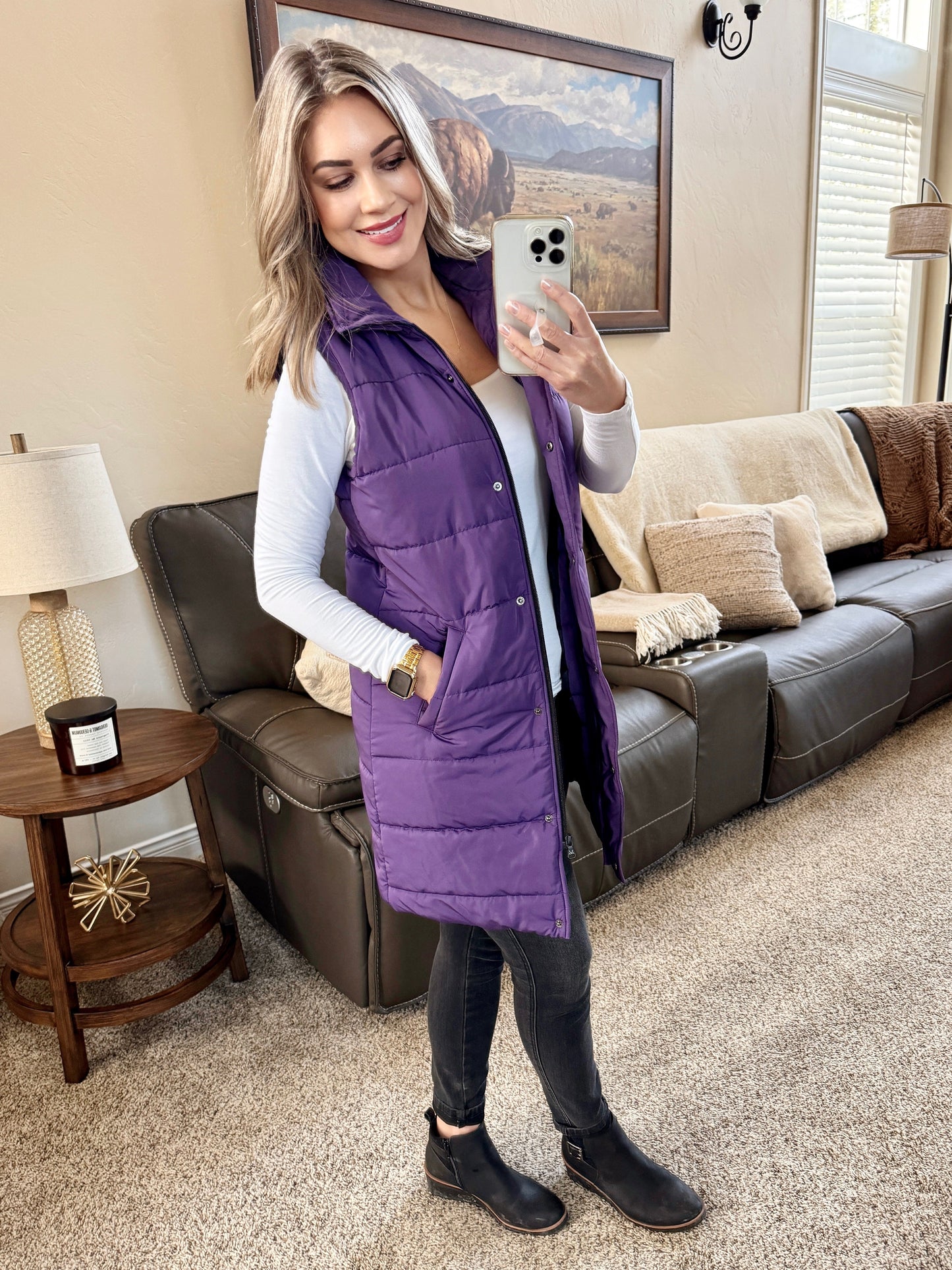 Michelle Mae Harlow Long Vest - Purple