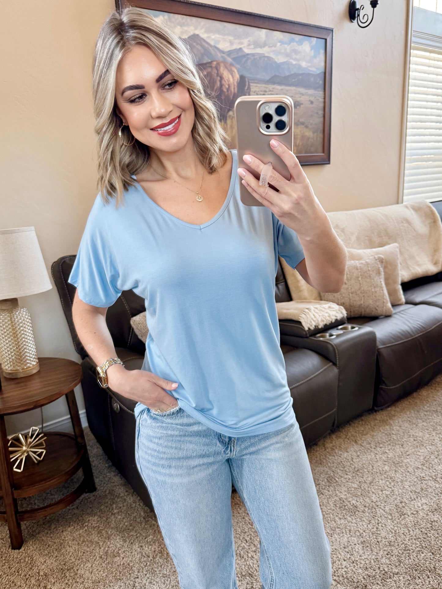 Michelle Mae Chloe Cozy Tee - Sky Blue