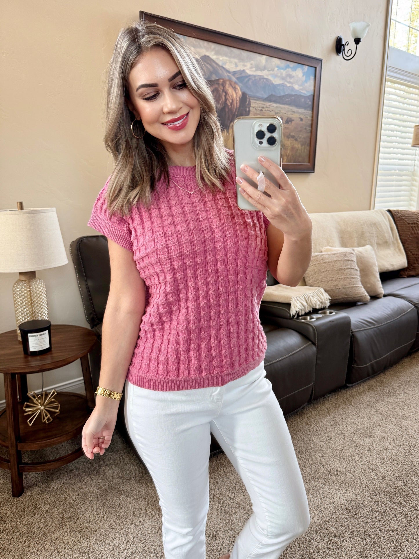 Michelle Mae Kelly Knitted Top - Rose