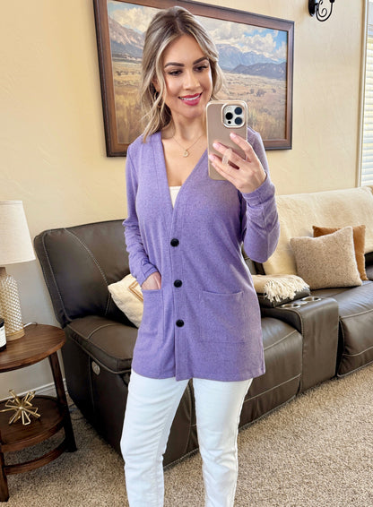 Michelle Mae Cori Cardigan - Lavender