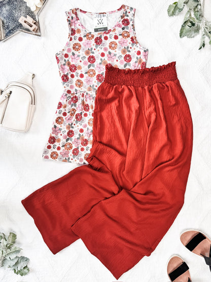 Michelle Mae Presley Palazzo Pants - Brick