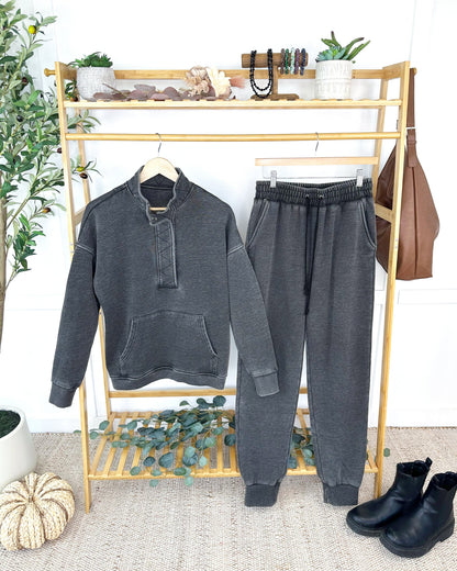 Michelle Mae Vintage Wash Joggers - Black