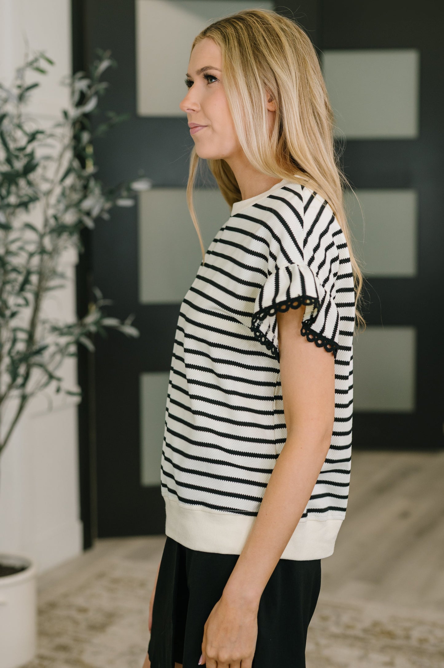 Key to Cute Textured Knit Top