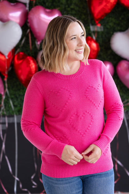 Michelle Mae Be Mine Sweater - Hot Pink