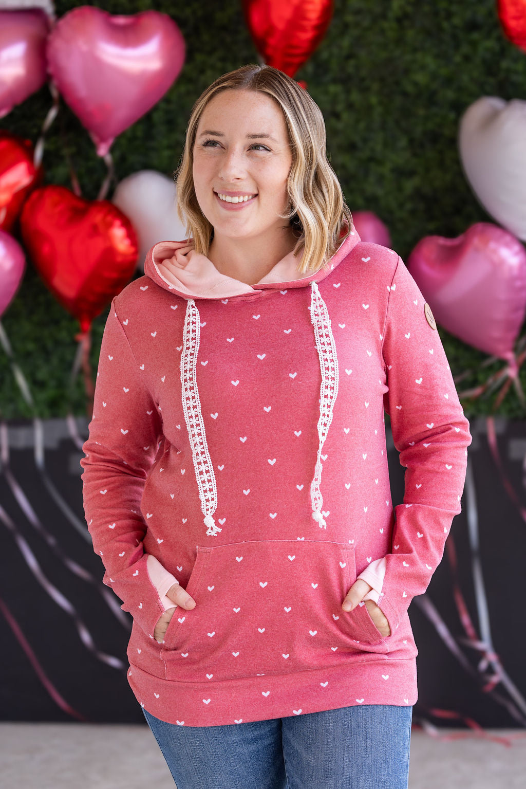 Michelle Mae Hailey Pullover Hoodie -Sweetheart Red