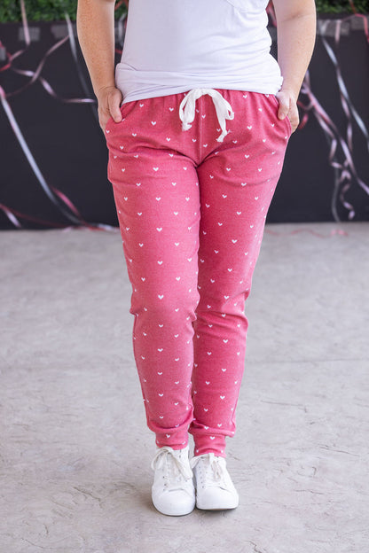 Michelle Mae Classic Joggers - Sweetheart Red