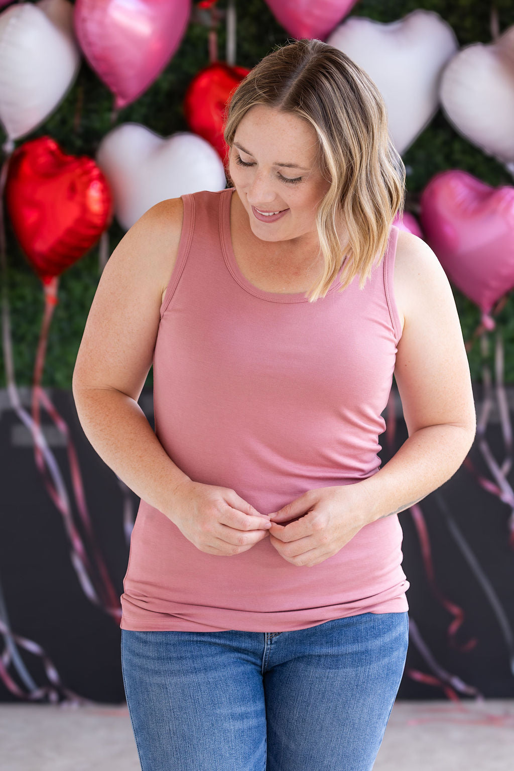 Michelle Mae Ava Tank - Rose