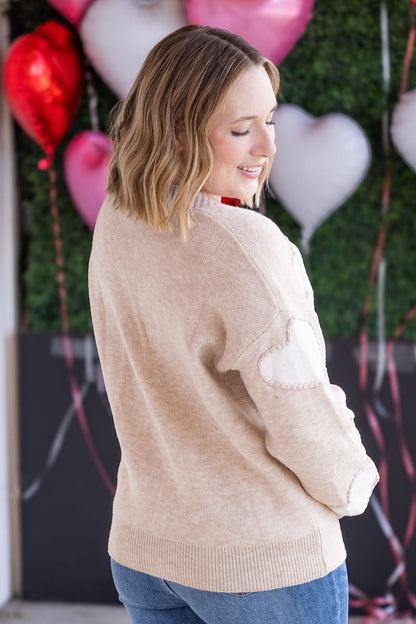 Michelle Mae Sweetheart Cardigan - Tan