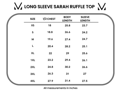 Michelle Mae Long Sleeve Sarah Ruffle Top - Autumn Vines