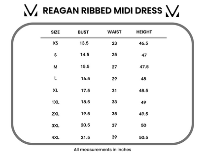 Michelle Mae Reagan Ribbed Midi Dress - Mocha