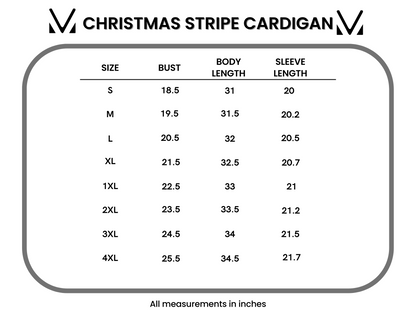 Michelle Mae Stripe Cardigan - Christmas Stripe