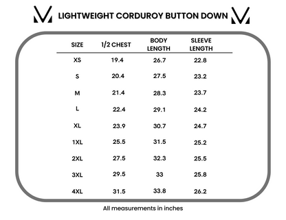 Michelle Mae Lightweight Corduroy Button Down - Olive