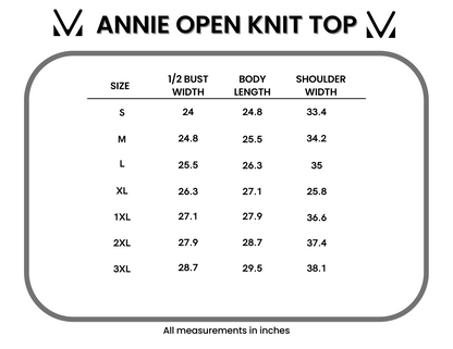 Michelle Mae Annie Open Knit Top - Pumpkin