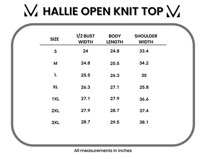 Michelle Mae Hallie Open Knit Top - Cream