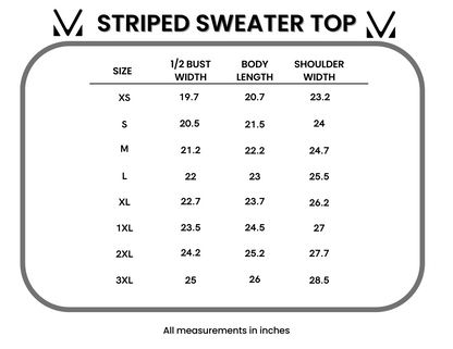 Michelle Mae Striped Sweater Top - Olive and Tan