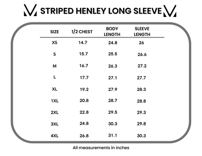 Michelle Mae Striped Henley Long Sleeve - Terra Cotta