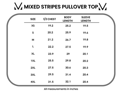 Michelle Mae Mixed Stripes Pullover Top