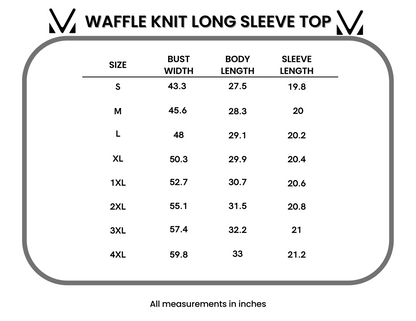 Michelle Mae Waffle Knit Long Sleeve Top - Pumpkin