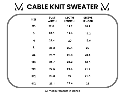 Michelle Mae Cable Knit Sweater - Charcoal